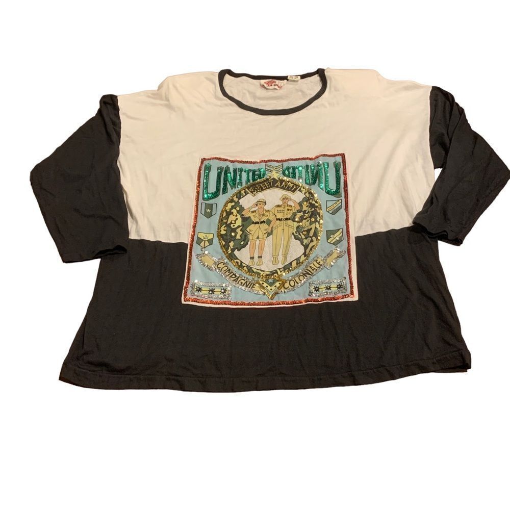 Vintage Takeaway Women’s United Army Embellished T- Shirt 1 size fits all